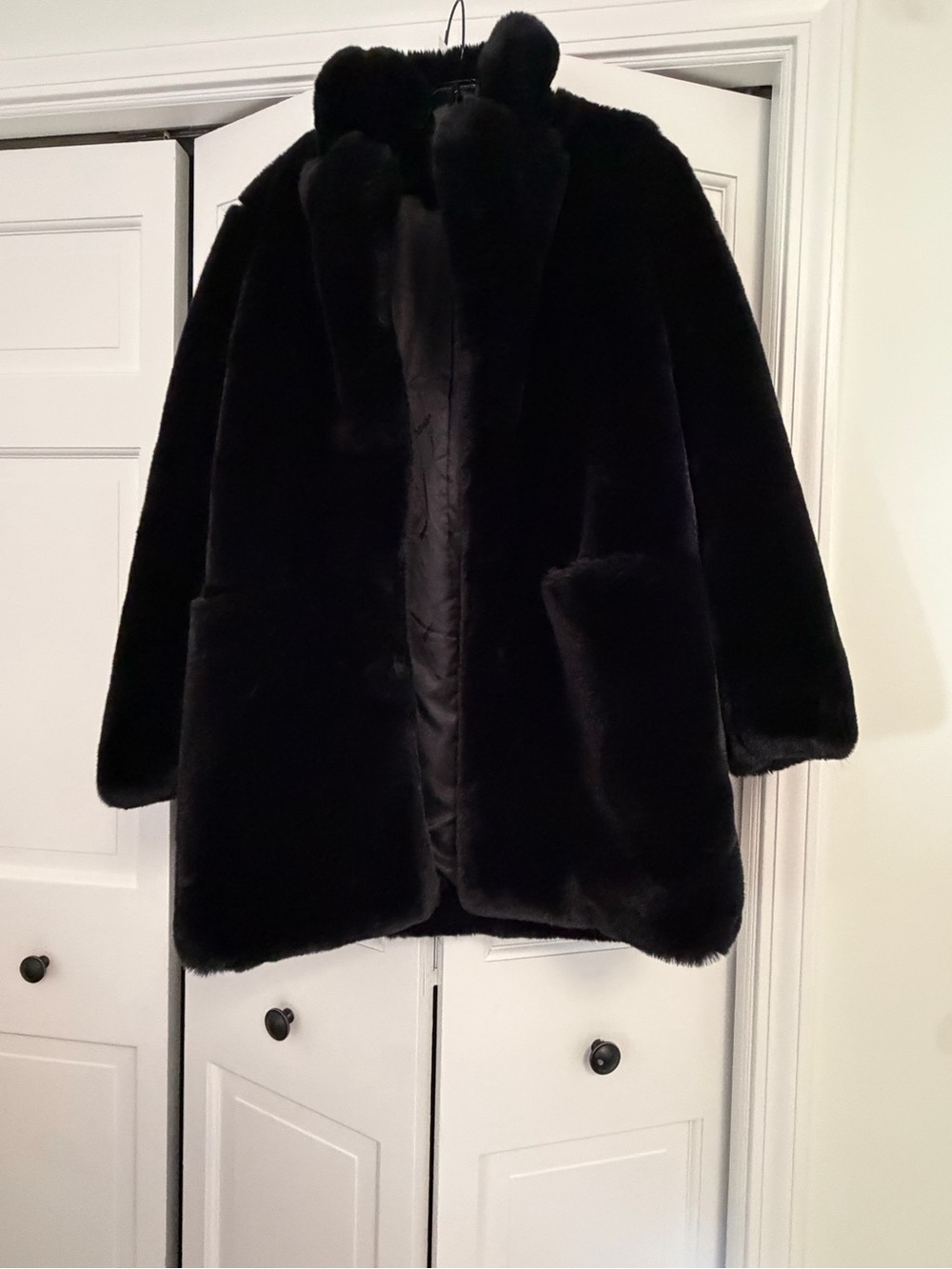 Apparis Black Faux Fur Teddy Jacket Luxe Plush